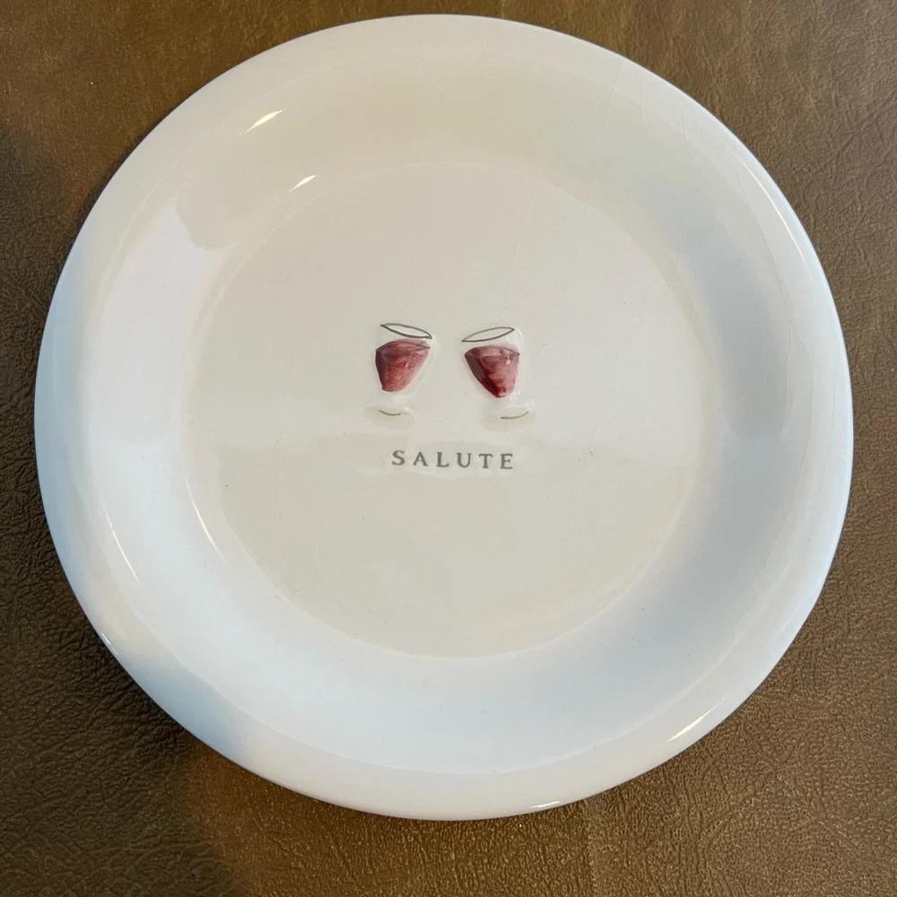Williams Sonoma Marketplace Cheers Series Appetizer Plates Set of Six